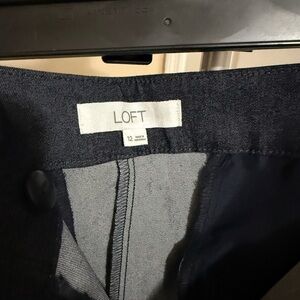 LOFT Size 12 Navy Denim Slacks Pants